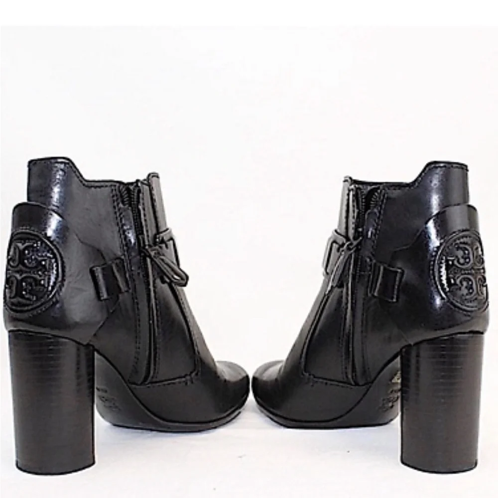 NEW TORY BURCH COLTON GALLEON BLACK LEATHERS BOOTS SIZE 7 - Picture 4 of 7